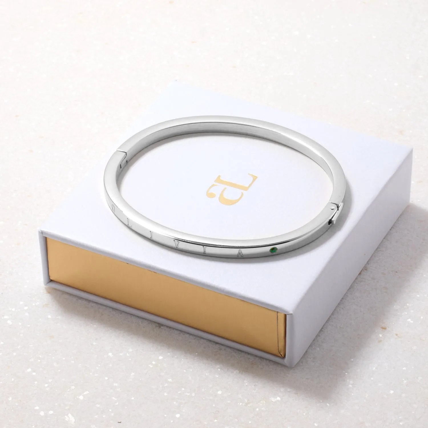 Custom Stamped Name Bangle (Silver) sold by Abbott Lyon product image thumbnail 5