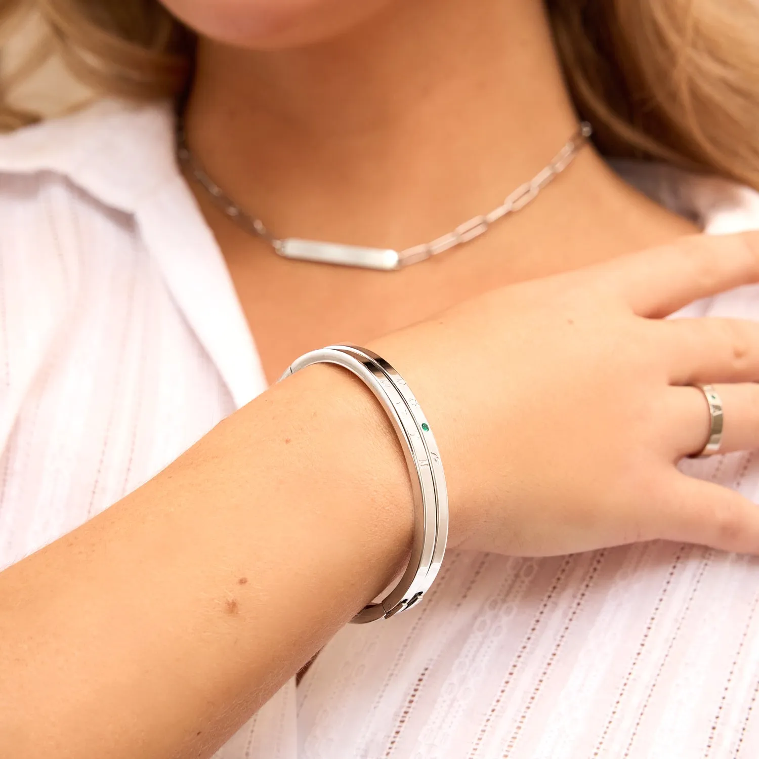 Custom Stamped Name Bangle (Silver) sold by Abbott Lyon product image thumbnail 3