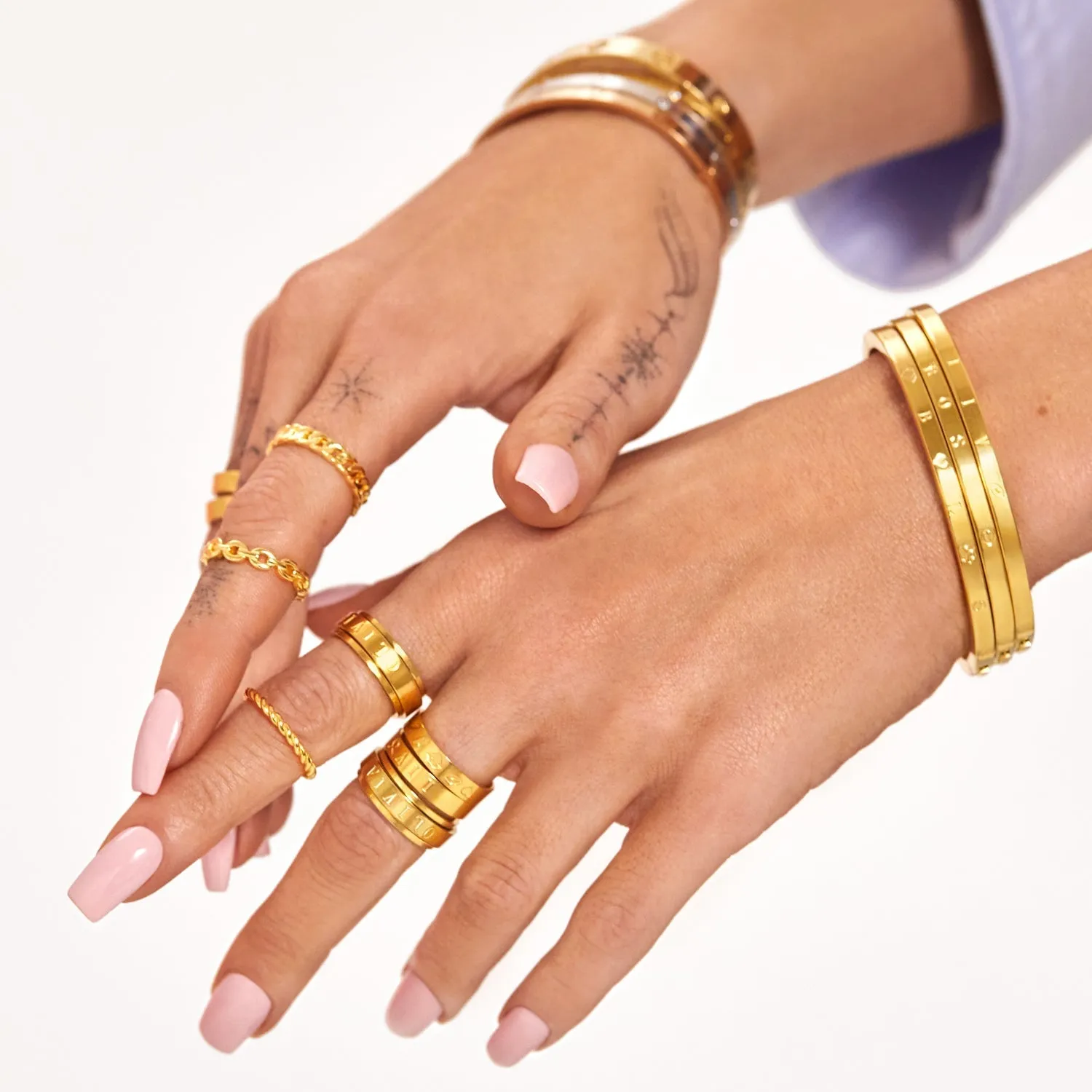 Custom Stamped Name Bangle (Gold) sold by Abbott Lyon product image thumbnail 3