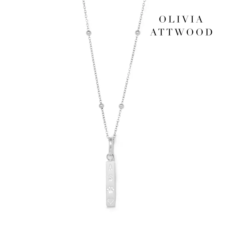 Custom Stamped Bar Pendant Necklace (Silver) sold by Abbott Lyon