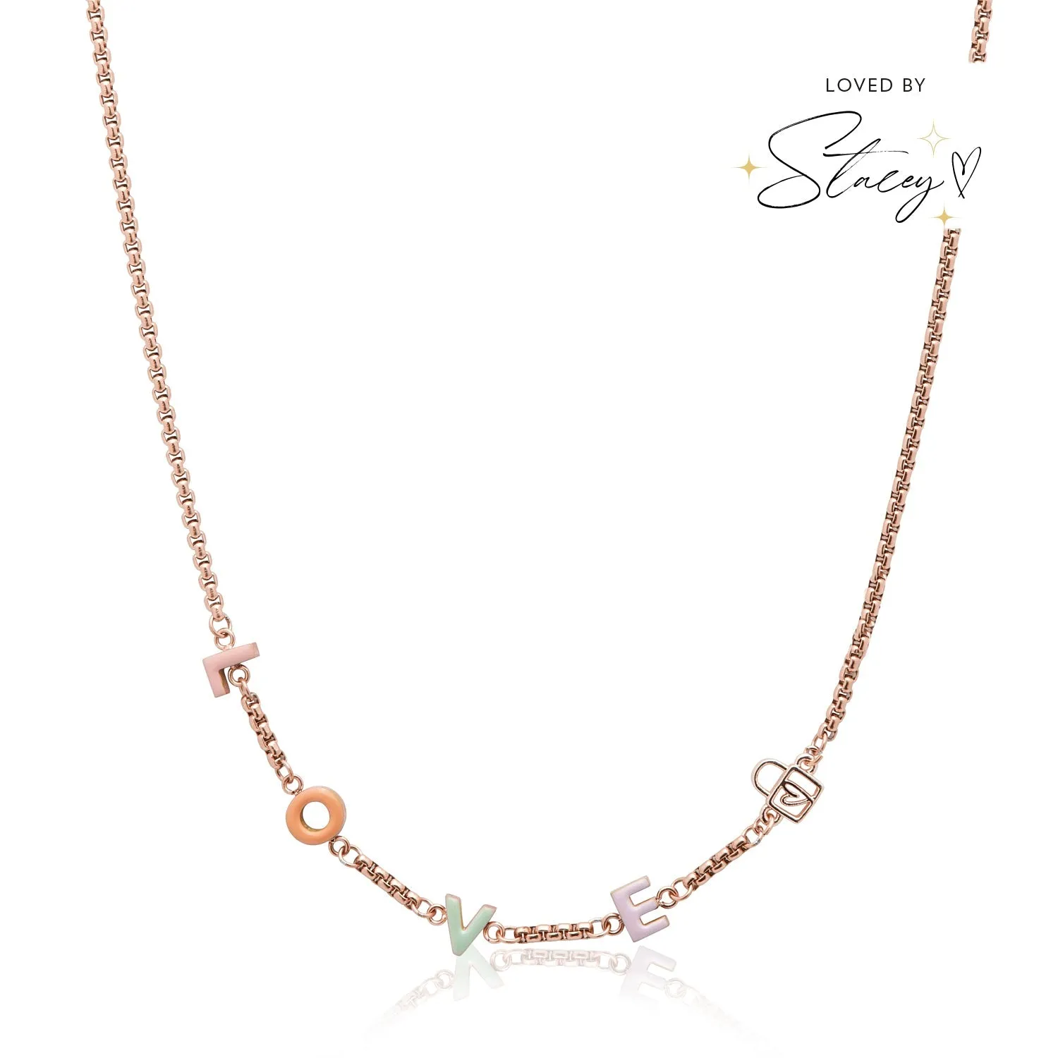 Custom Enamel Name Necklace (Rose Gold) sold by Abbott Lyon
