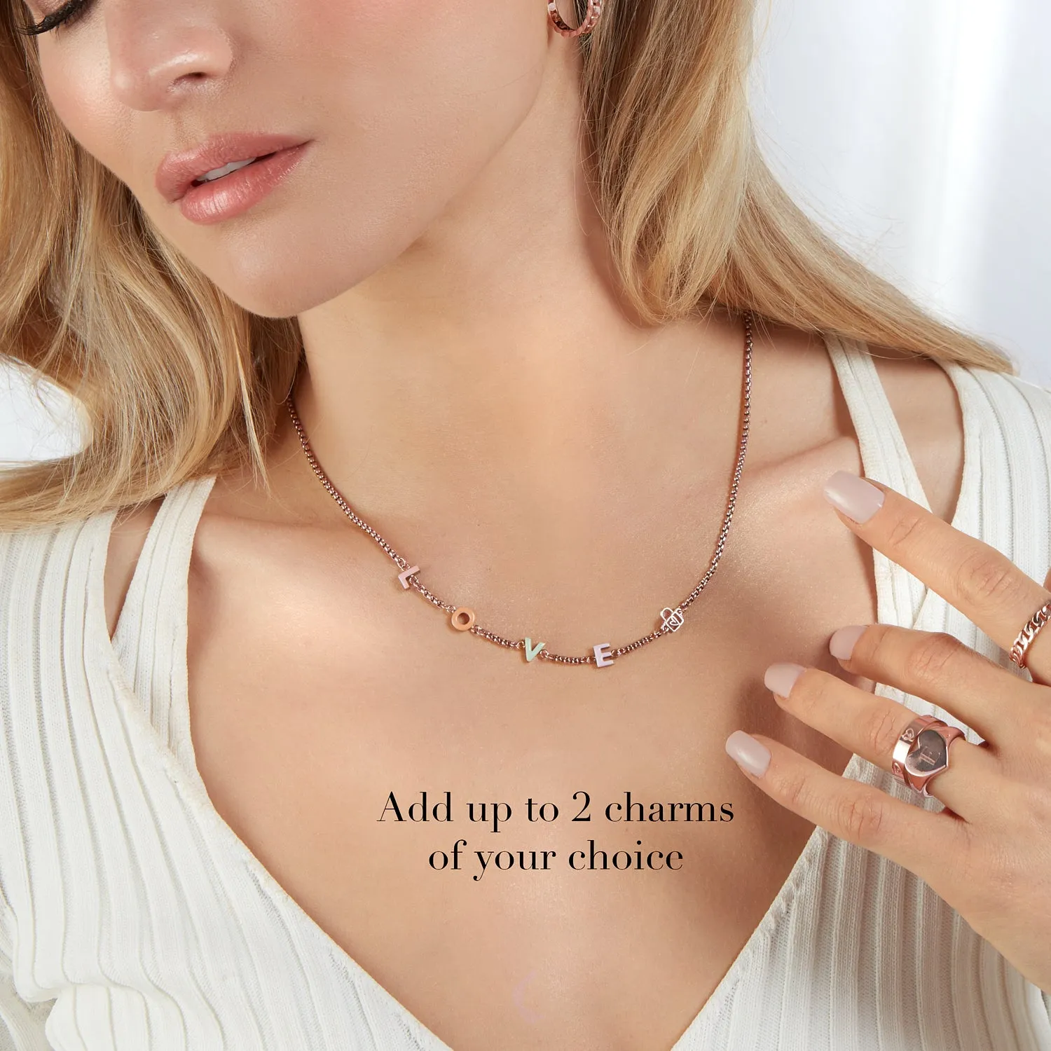 Custom Enamel Name Necklace (Rose Gold) sold by Abbott Lyon product image thumbnail 3