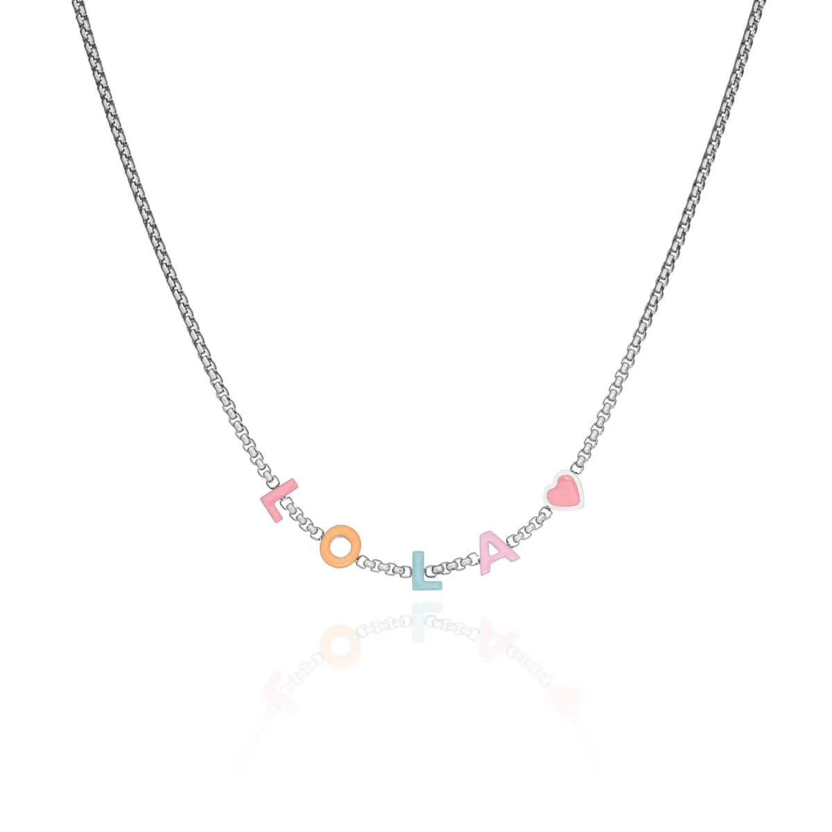 Custom Enamel Name Necklace (Silver) sold by Abbott Lyon