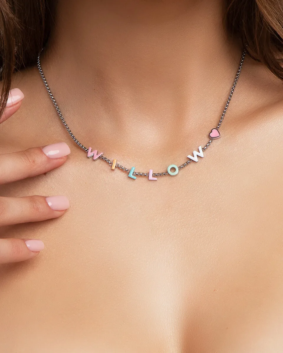 Custom Enamel Name Necklace (Silver) sold by Abbott Lyon product image thumbnail 2