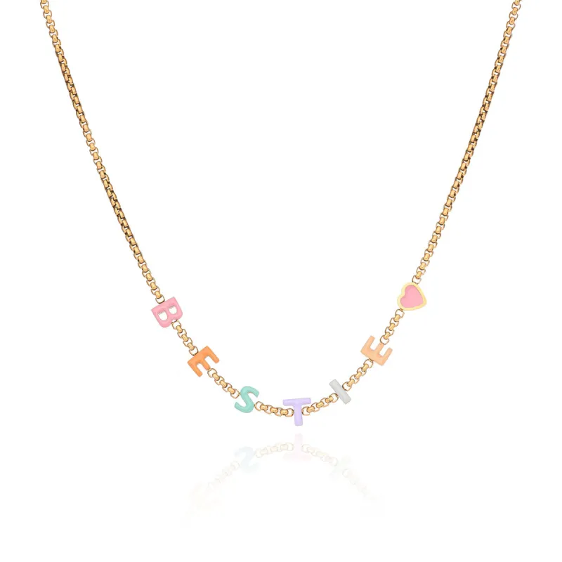 Custom Enamel Name Necklace (Gold) sold by Abbott Lyon