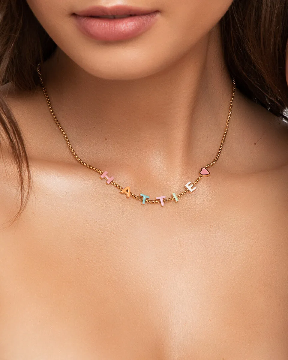 Custom Enamel Name Necklace (Gold) sold by Abbott Lyon product image thumbnail 2