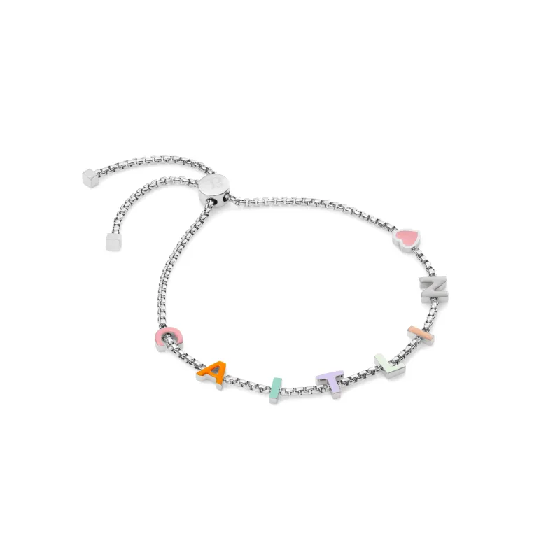 Custom Enamel Name Bracelet (Silver) sold by Abbott Lyon