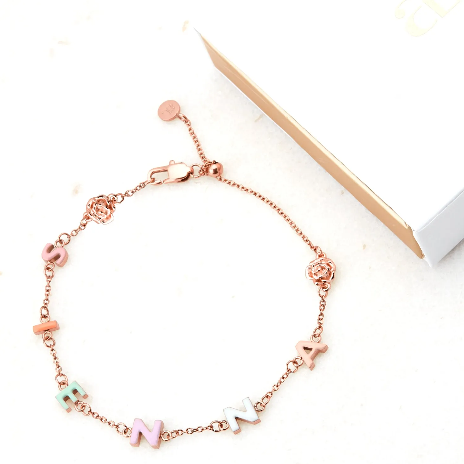 Custom Enamel Name Bracelet (Rose Gold) sold by Abbott Lyon product image thumbnail 4