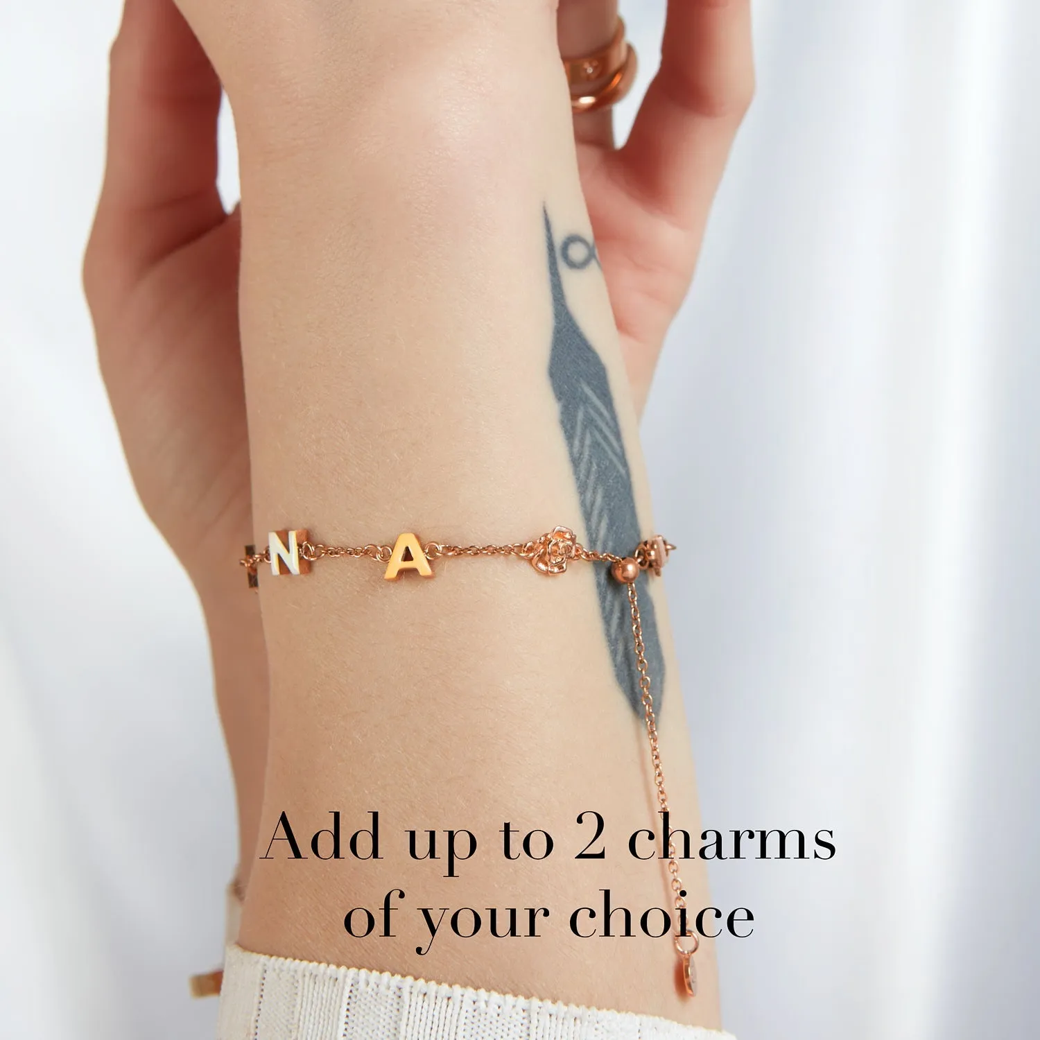 Custom Enamel Name Bracelet (Rose Gold) sold by Abbott Lyon product image thumbnail 2
