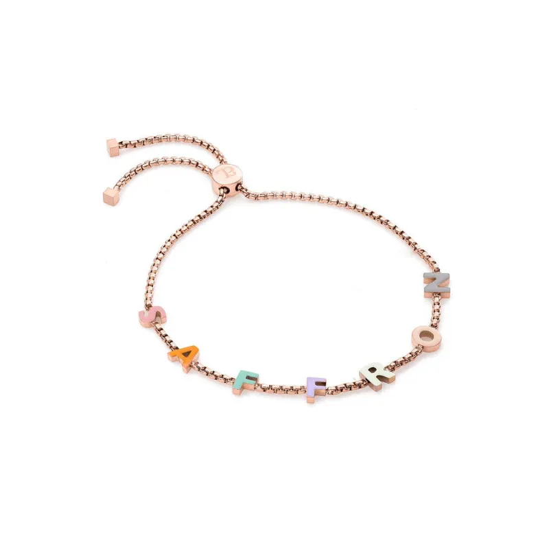 Custom Enamel Name Bracelet (Rose Gold) sold by Abbott Lyon