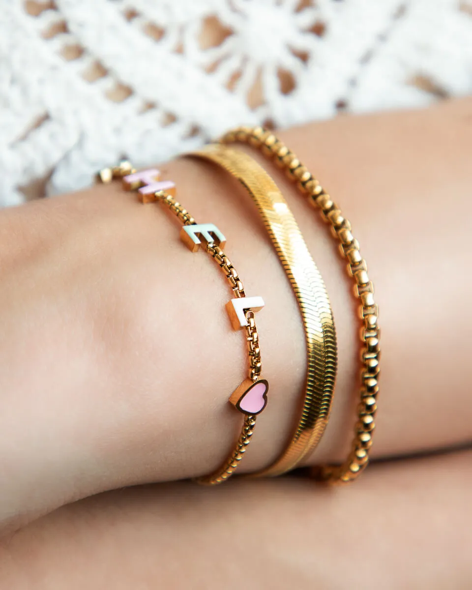 Custom Enamel Name Bracelet (Gold) sold by Abbott Lyon product image thumbnail 3