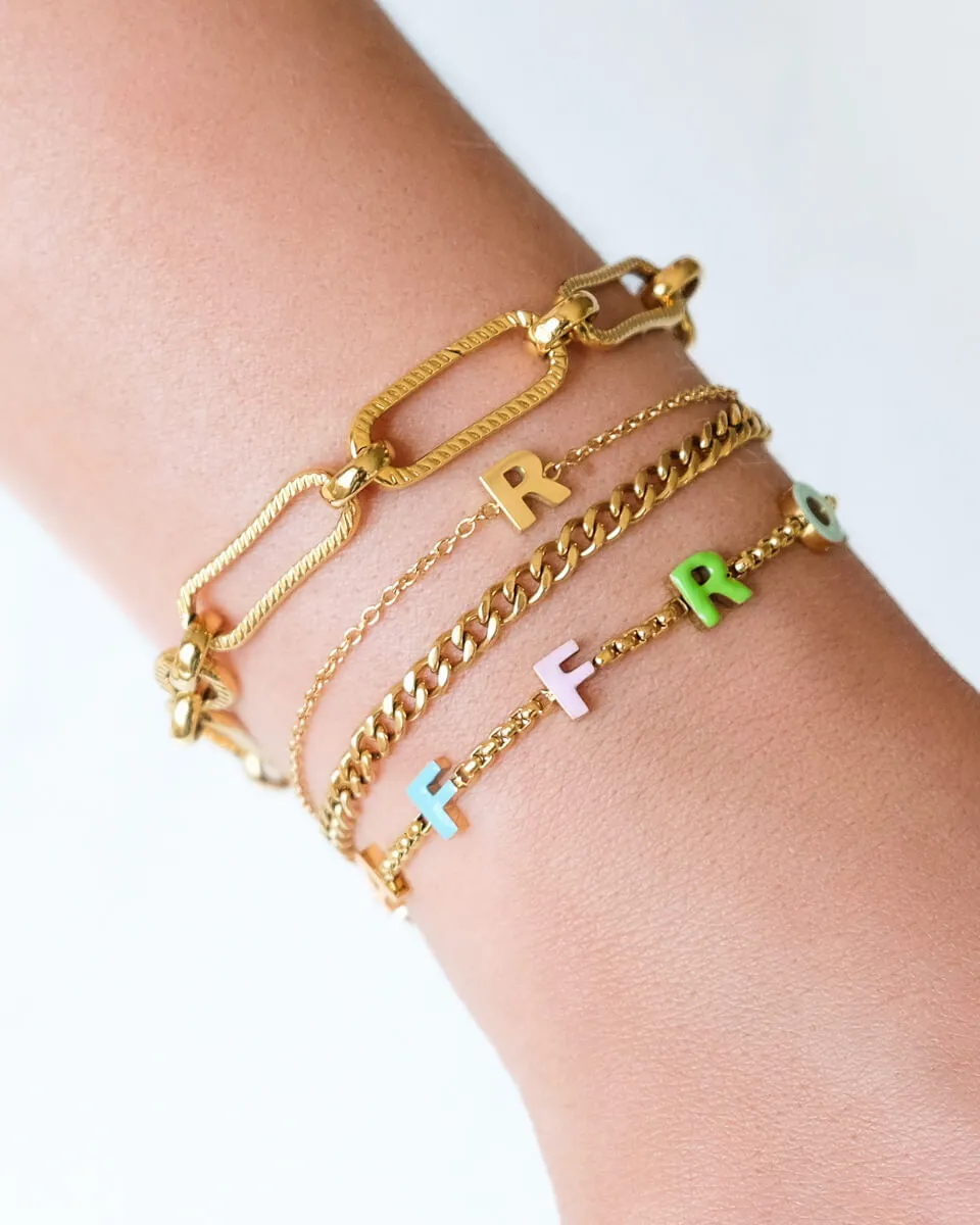 Custom Enamel Name Bracelet (Gold) sold by Abbott Lyon product image thumbnail 4