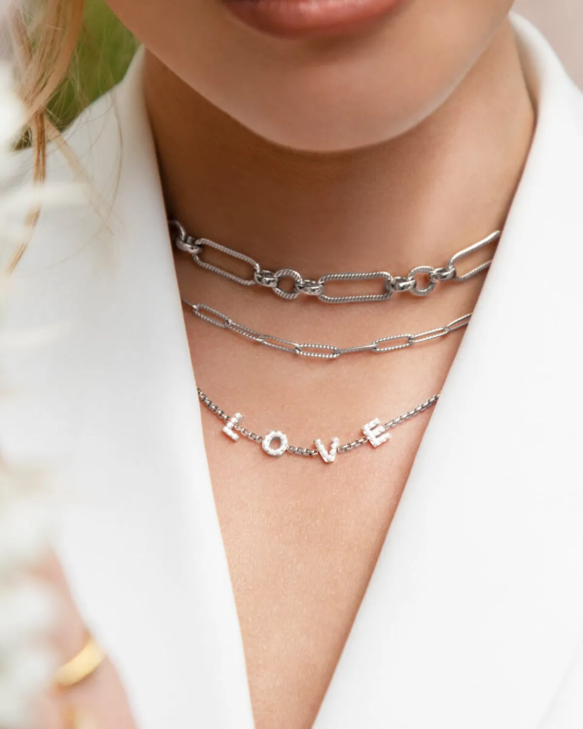 Pearl Custom Name Necklace (Silver) sold by Abbott Lyon product image thumbnail 3