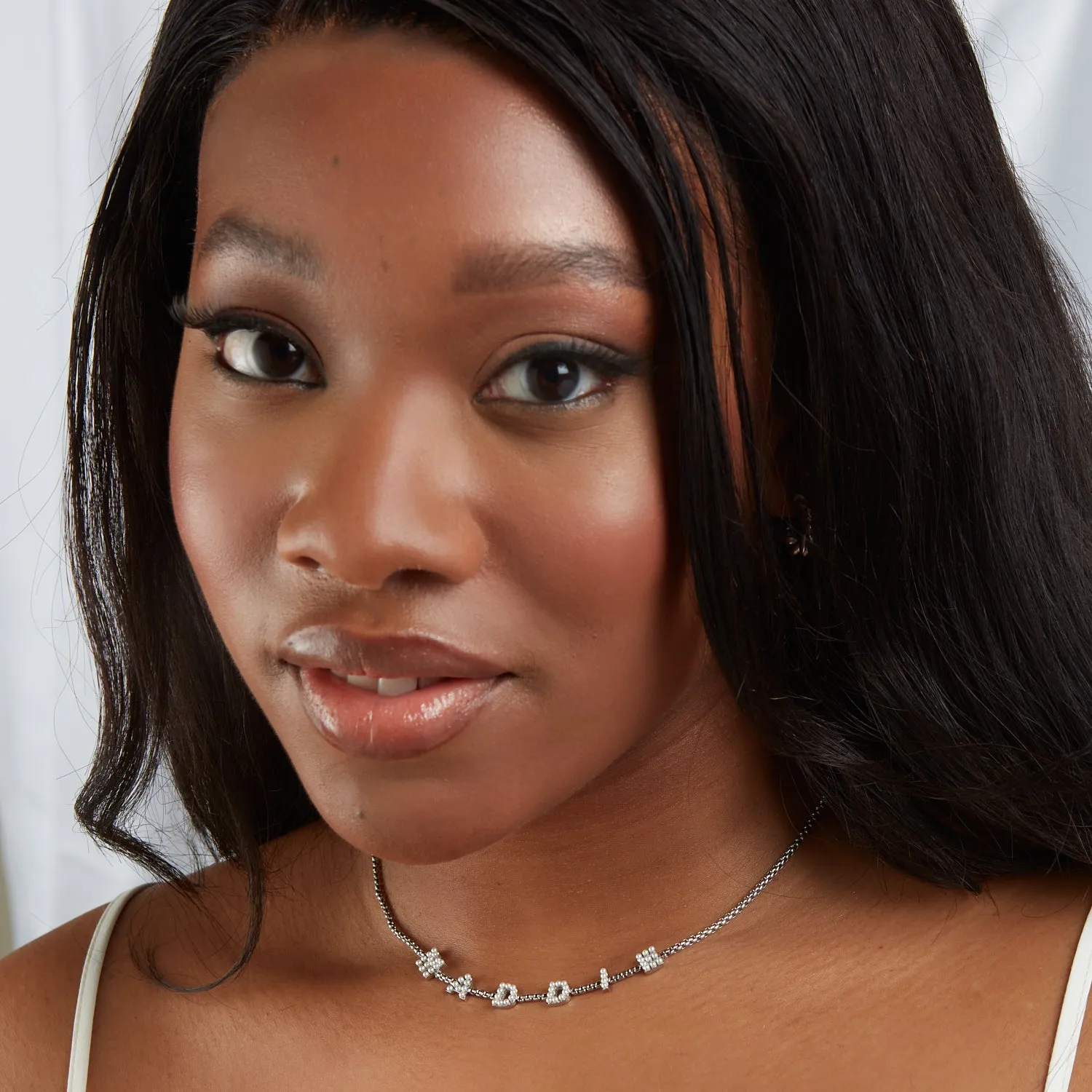 Pearl Custom Name Necklace (Silver) sold by Abbott Lyon product image thumbnail 4