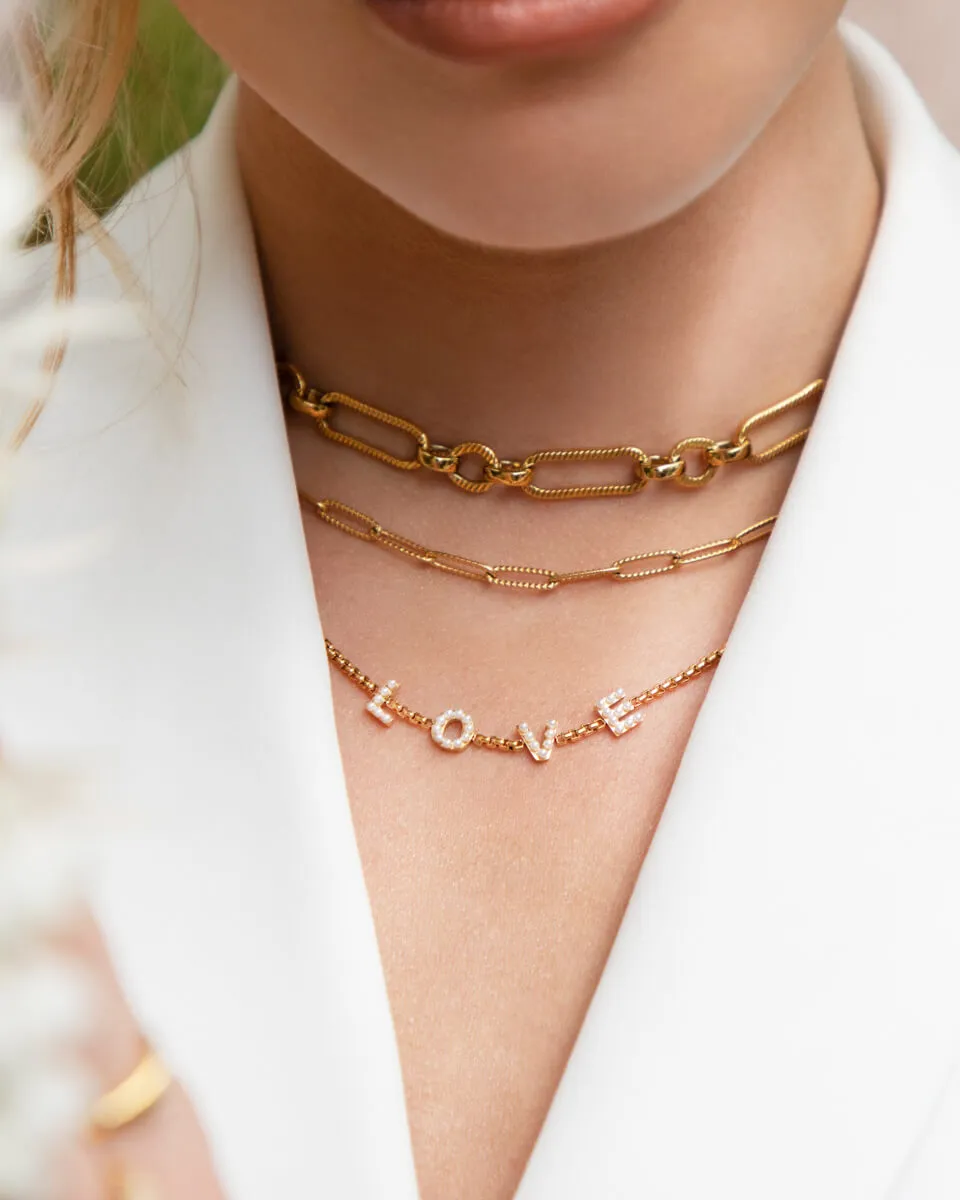 Pearl Custom Name Necklace (Gold) sold by Abbott Lyon product image thumbnail 5