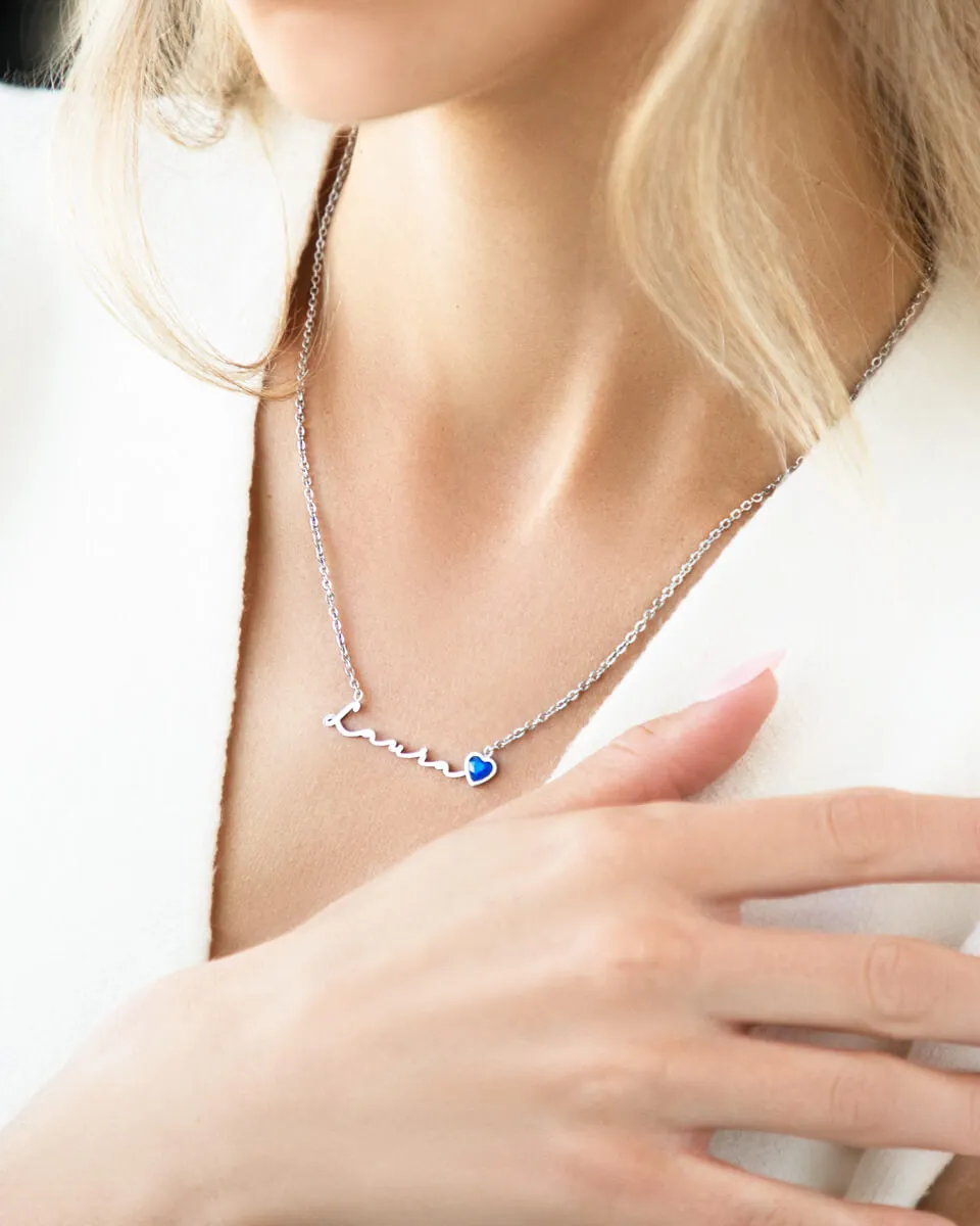 Birthstone Signature Name Necklace (Silver) sold by Abbott Lyon product image thumbnail 2