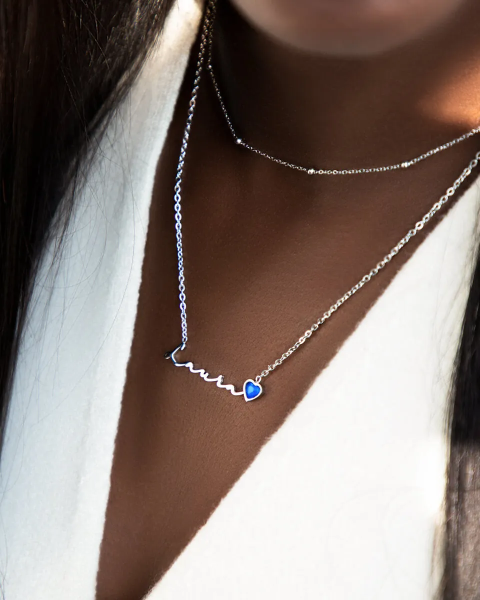 Birthstone Signature Name Necklace (Silver) sold by Abbott Lyon product image thumbnail 3