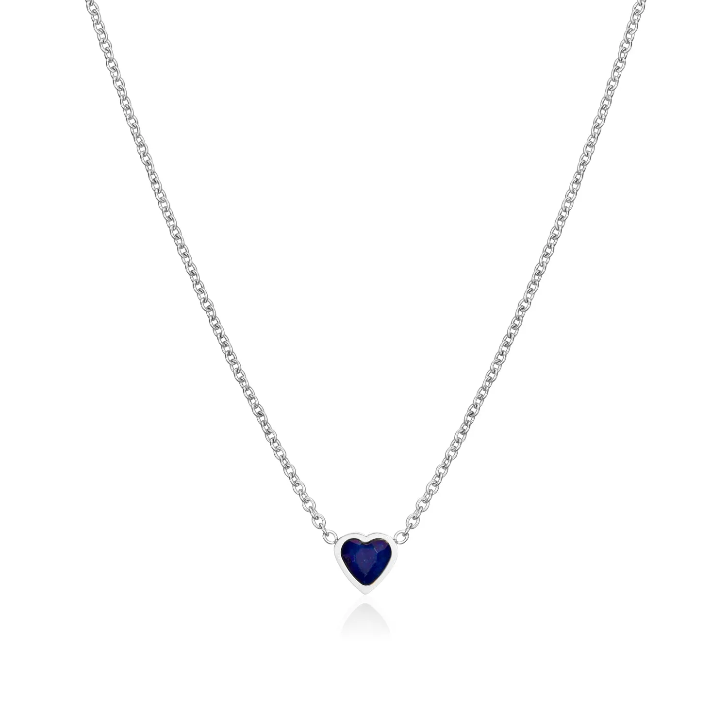 Mini Heart Birthstone Necklace (Silver) sold by Abbott Lyon