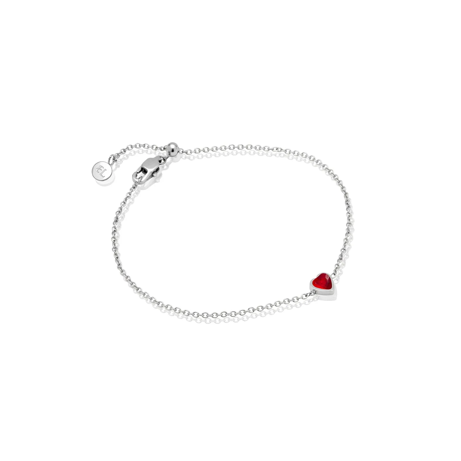 Mini Heart Birthstone Bracelet (Silver) sold by Abbott Lyon