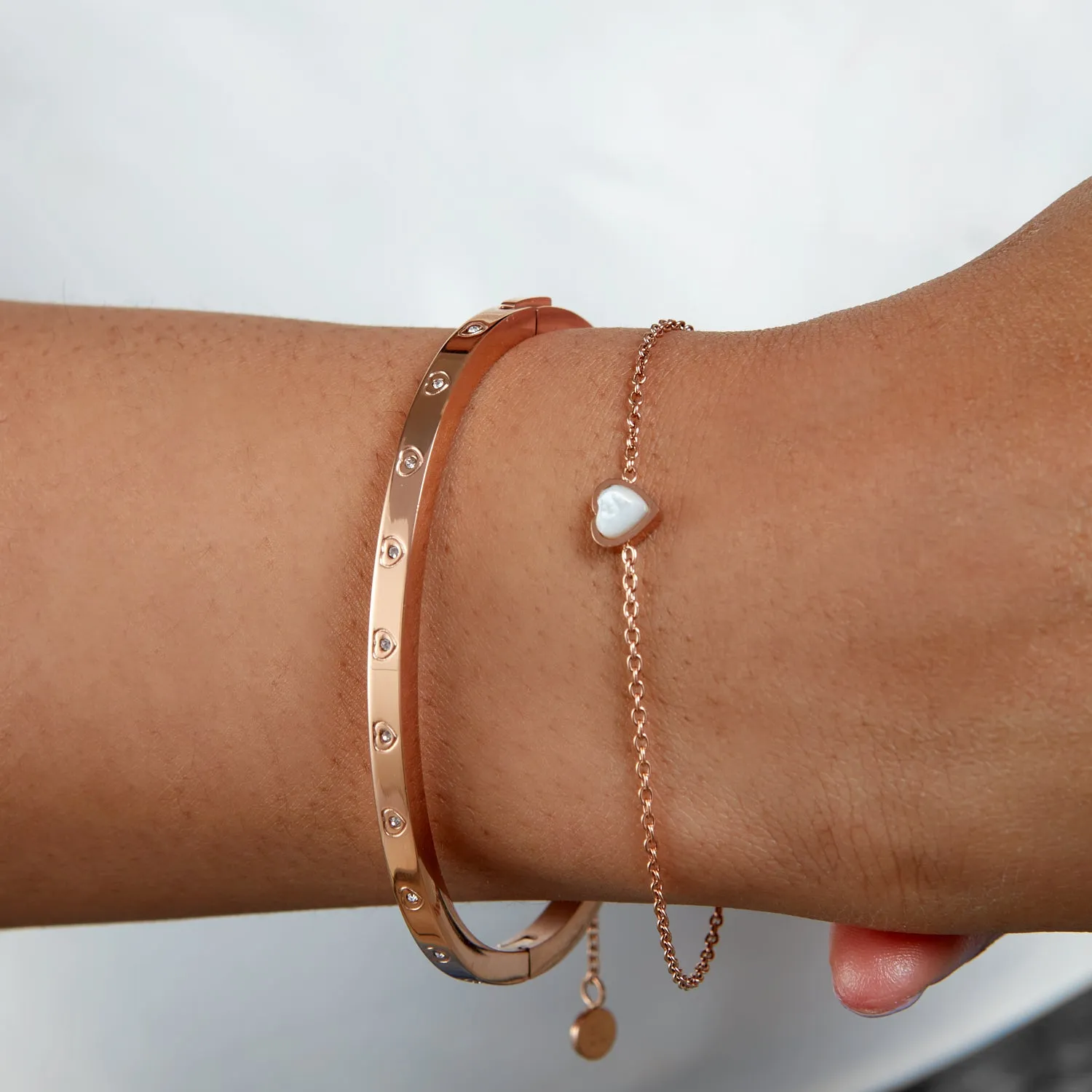 Mini Heart Birthstone Bracelet (Rose Gold) sold by Abbott Lyon product image thumbnail 3