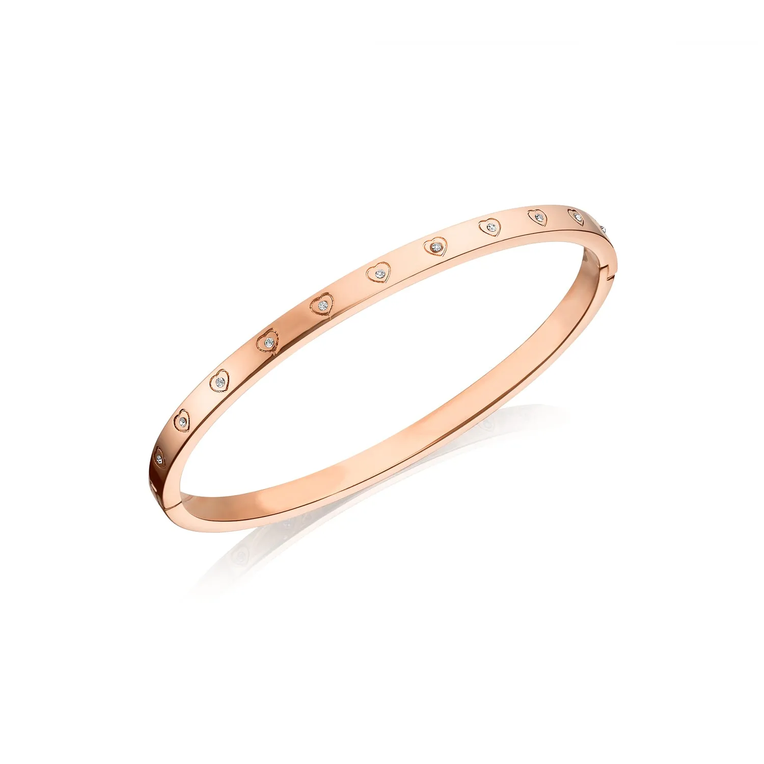 Crystal Heart Bangle (Rose Gold) sold by Abbott Lyon