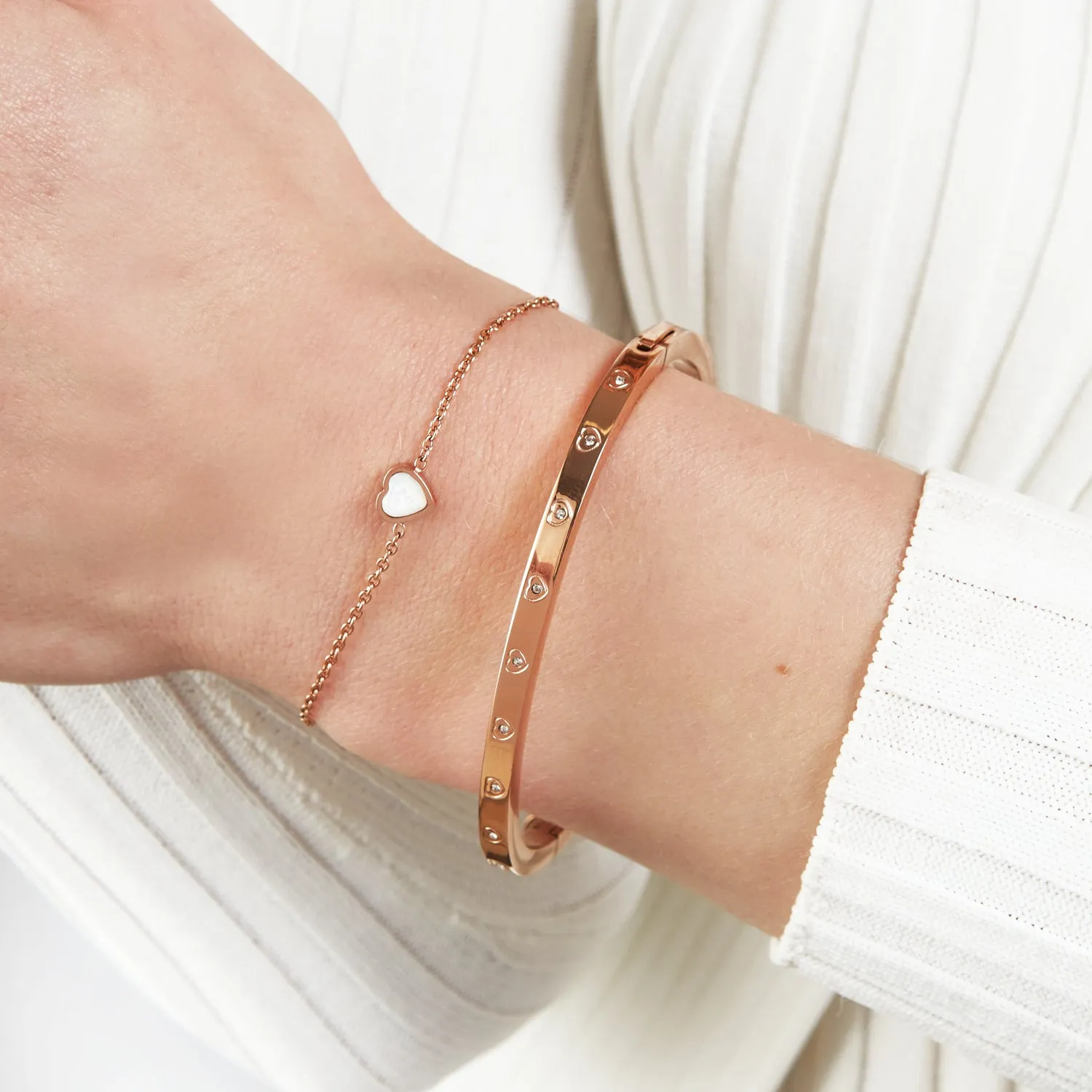 Crystal Heart Bangle (Rose Gold) sold by Abbott Lyon product image thumbnail 2