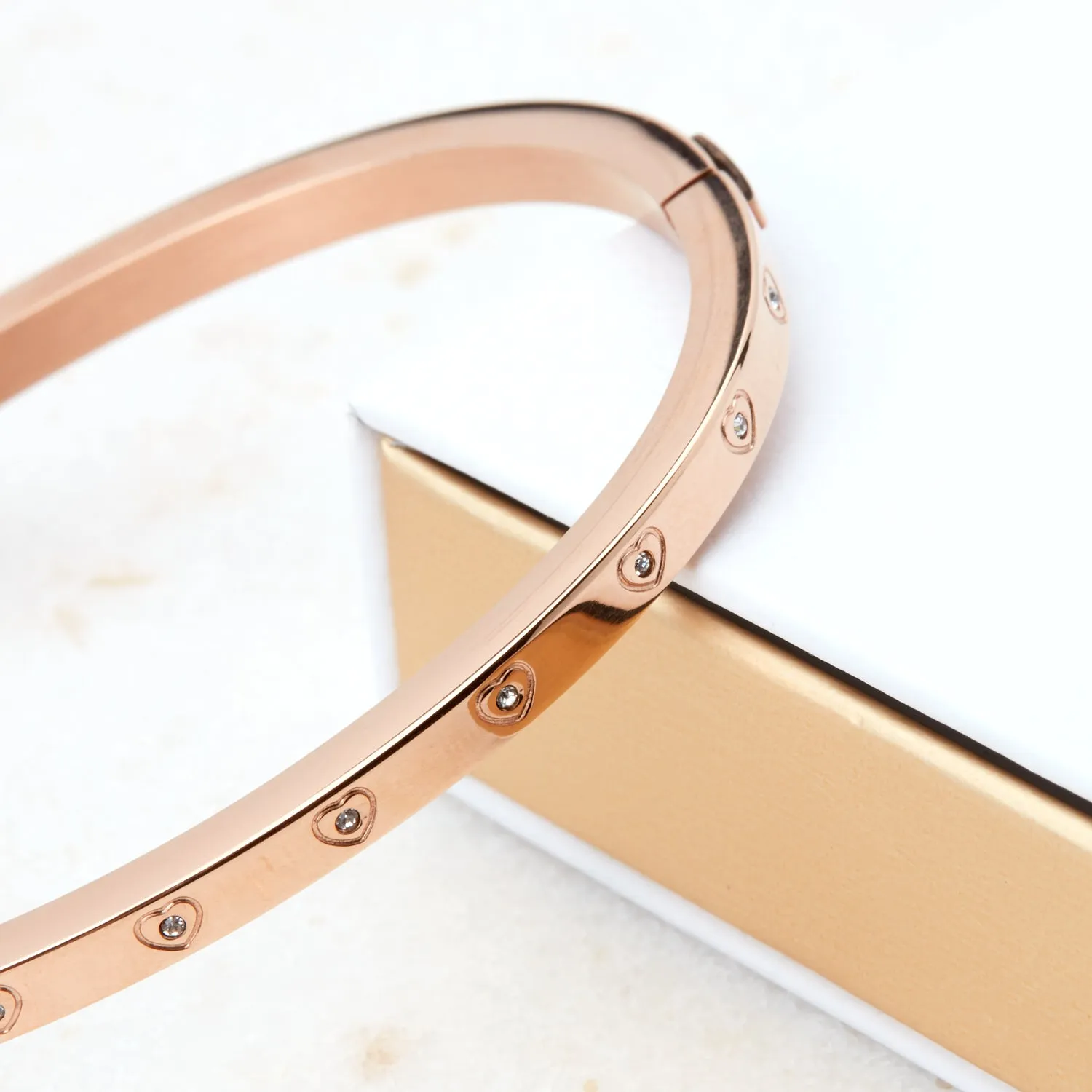 Crystal Heart Bangle (Rose Gold) sold by Abbott Lyon product image thumbnail 4