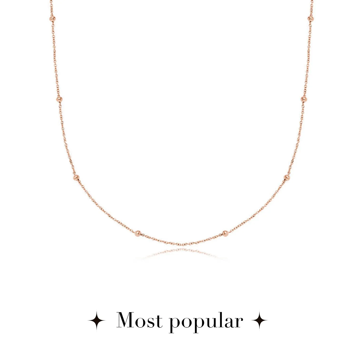 Layering Sphere Chain Necklace (Rose Gold) sold by Abbott Lyon product image thumbnail 4