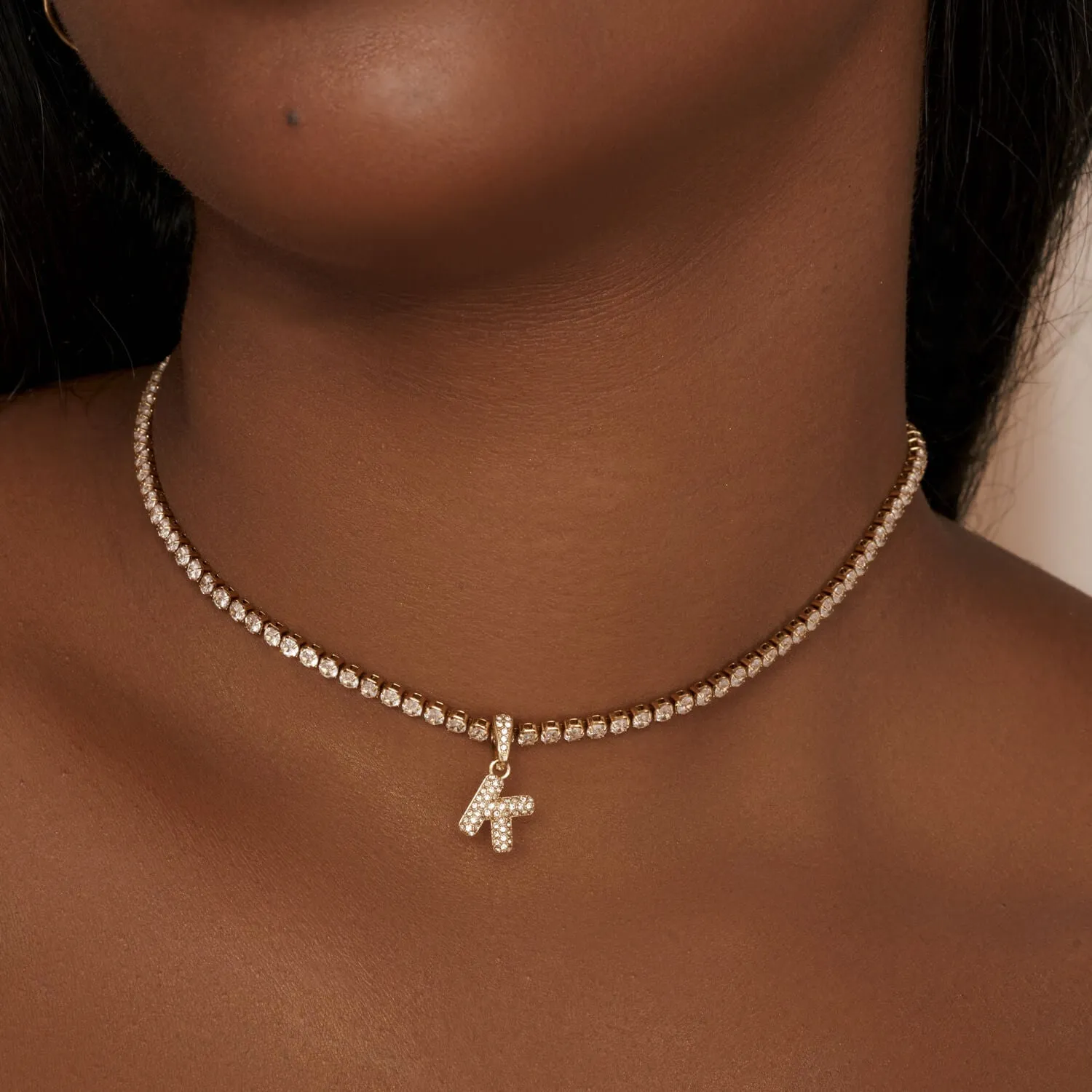 Bubble Initial Tennis Necklace (Gold) sold by Abbott Lyon product image thumbnail 3