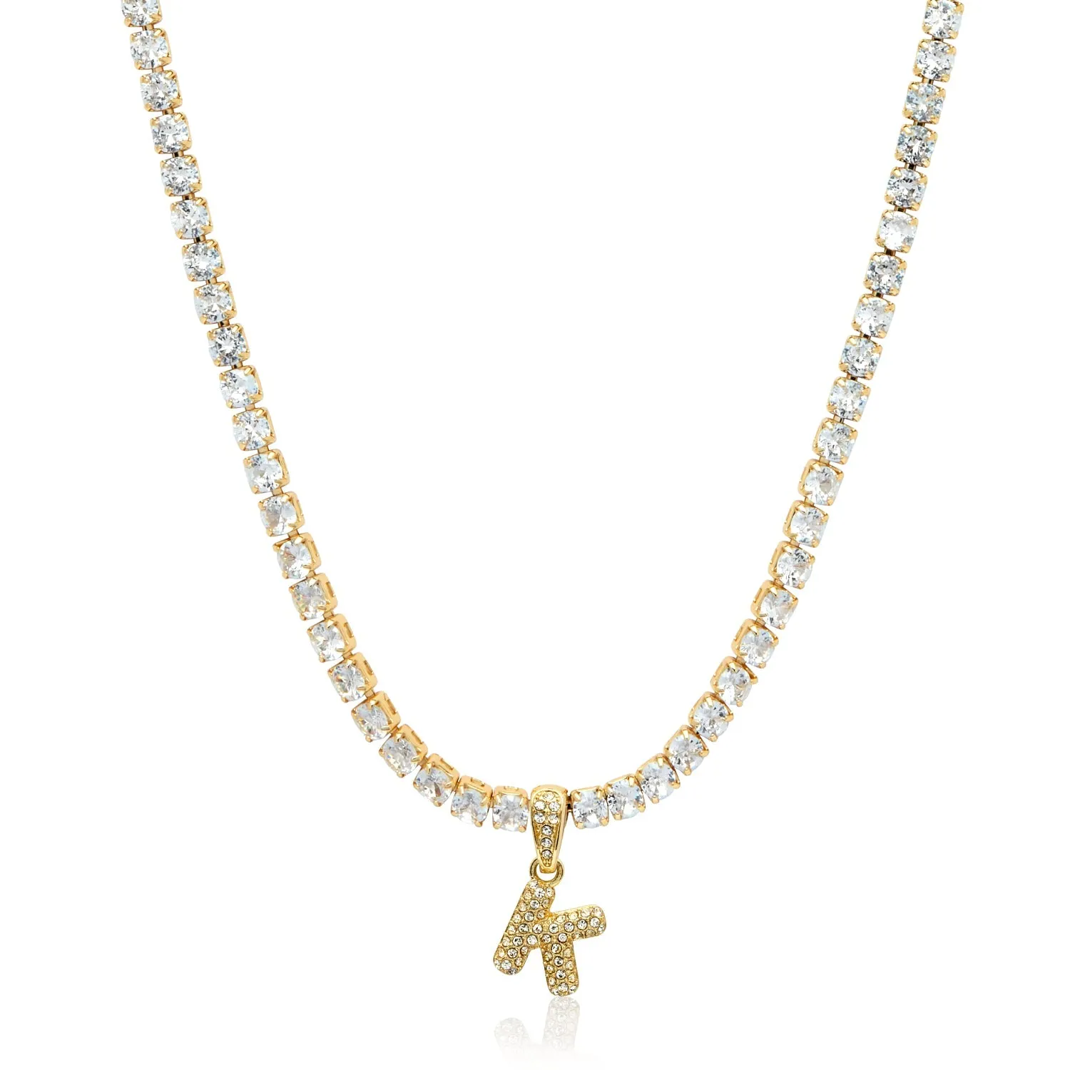 Bubble Initial Tennis Necklace (Gold) sold by Abbott Lyon