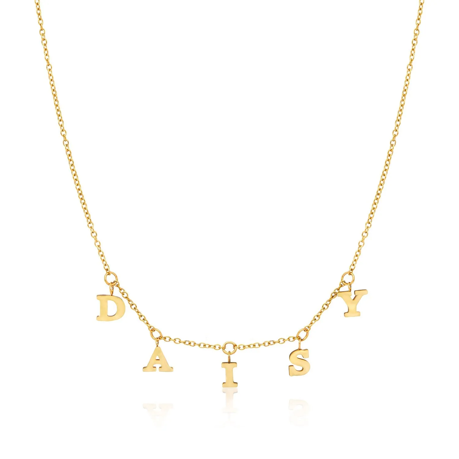 Mini Hanging Letter Name Necklace (Gold) sold by Abbott Lyon product image thumbnail 5
