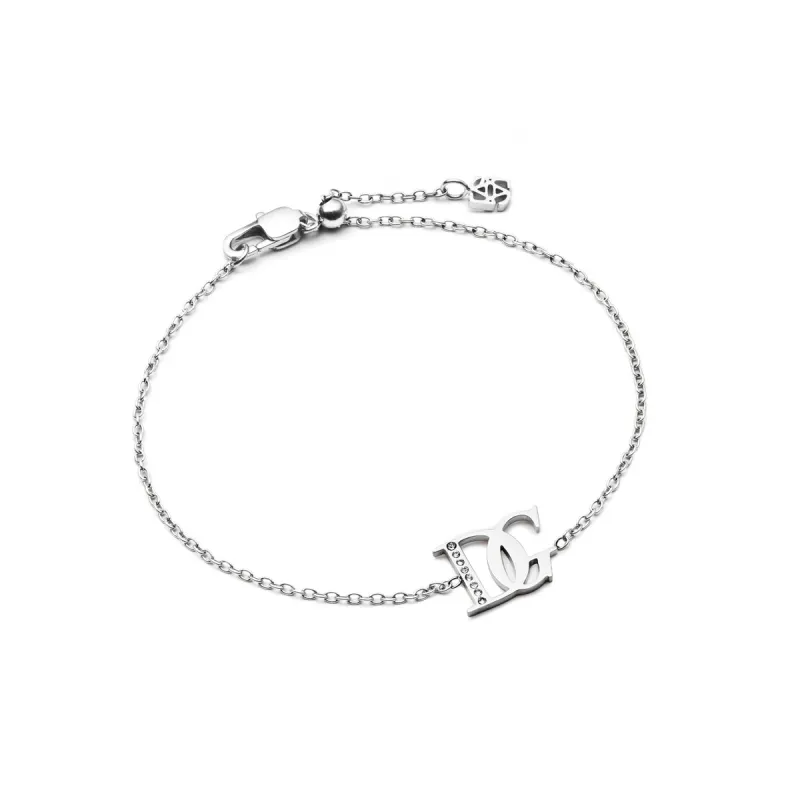 Double Initial Crystal Bracelet (Silver) sold by Abbott Lyon