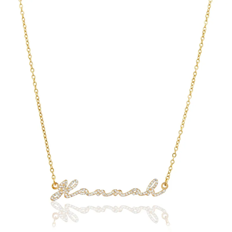 Crystal Signature Name Necklace (Gold) sold by Abbott Lyon