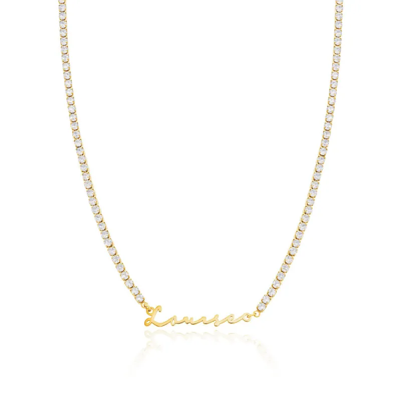 Signature Name Tennis Necklace (Gold) sold by Abbott Lyon