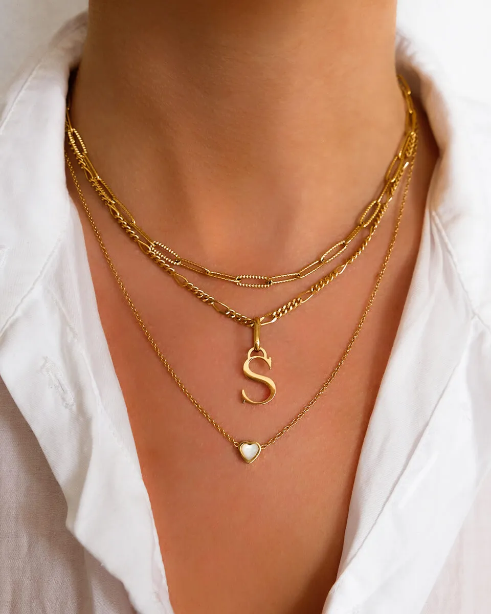 Mini Heart Birthstone & Initial Layered Necklace Set (Gold) sold by Abbott Lyon product image thumbnail 3