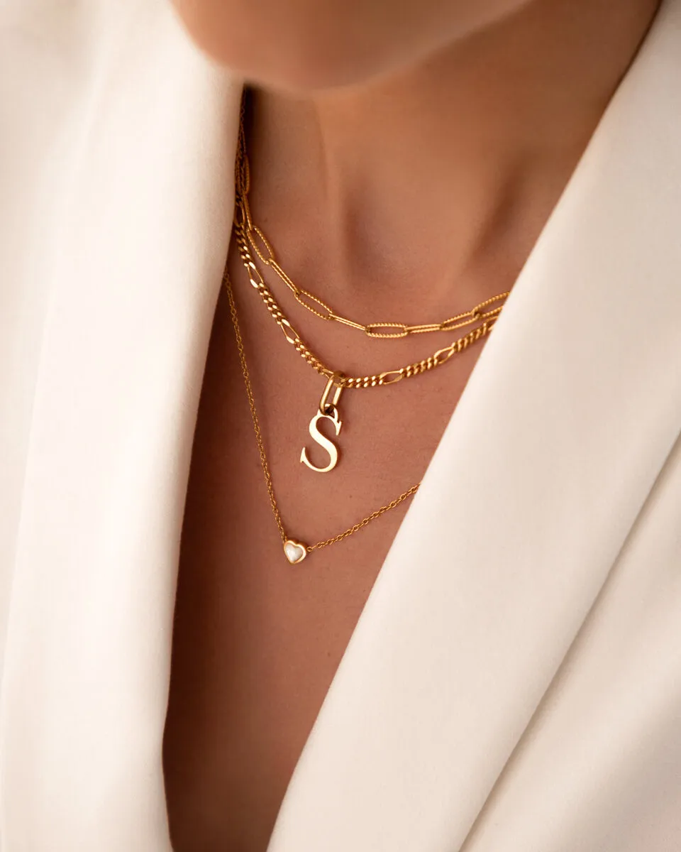 Mini Heart Birthstone & Initial Layered Necklace Set (Gold) sold by Abbott Lyon product image thumbnail 2