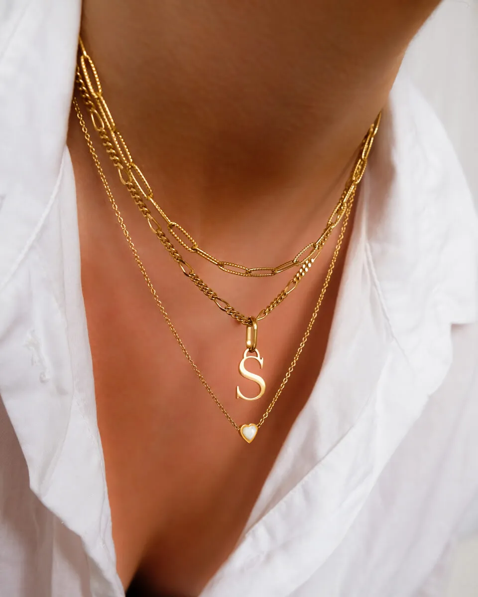 Mini Heart Birthstone & Initial Layered Necklace Set (Gold) sold by Abbott Lyon product image thumbnail 4