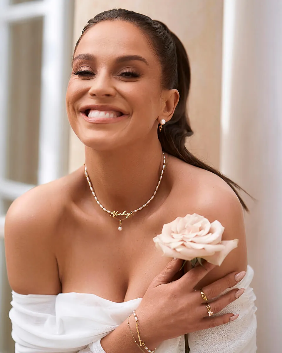 Pearl Chain Signature Name Bracelet (Gold) sold by Abbott Lyon product image thumbnail 3