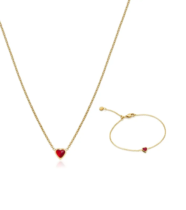 Mini Heart Birthstone Set (Gold) sold by Abbott Lyon