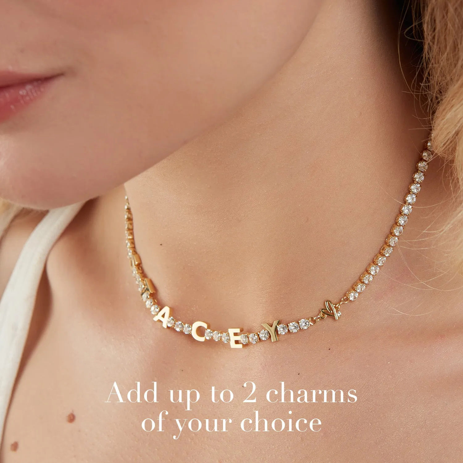 Custom Name Tennis Necklace (Gold) sold by Abbott Lyon product image thumbnail 5