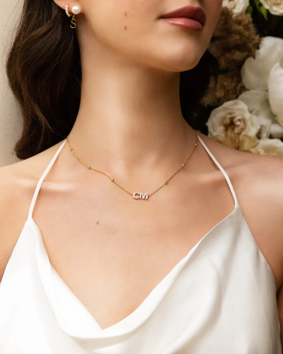 Pearl Initials Sphere Chain Necklace (Gold) sold by Abbott Lyon product image thumbnail 2