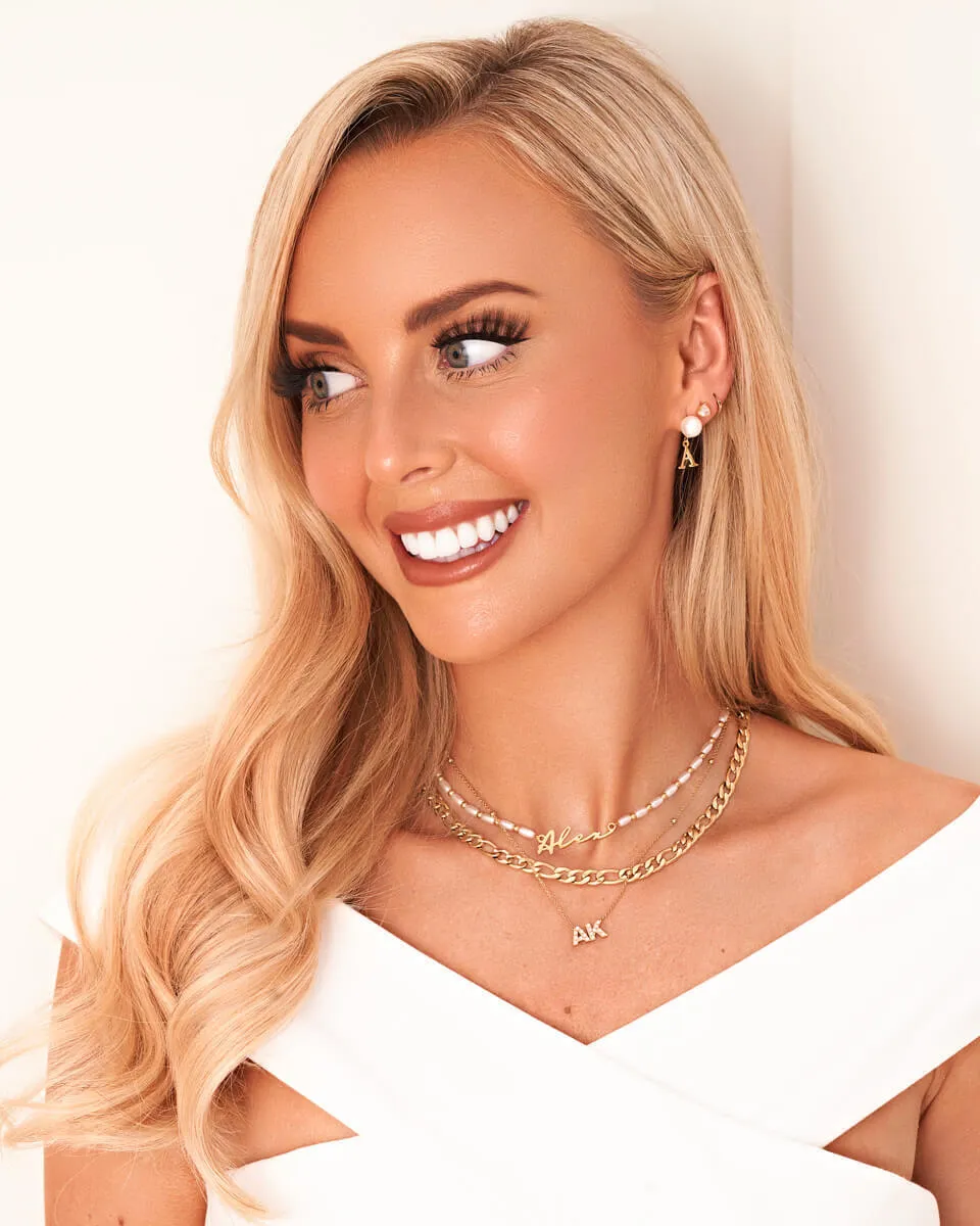 Pearl Initials Sphere Chain Necklace (Gold) sold by Abbott Lyon product image thumbnail 4