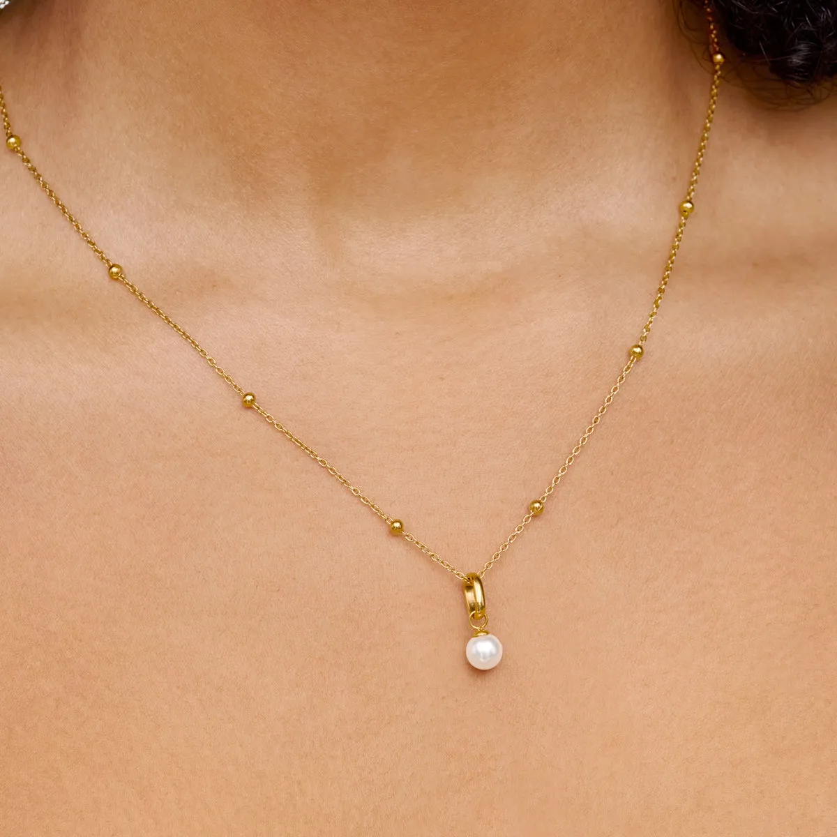 Mini Pearl Necklace (Gold) sold by Abbott Lyon product image thumbnail 2