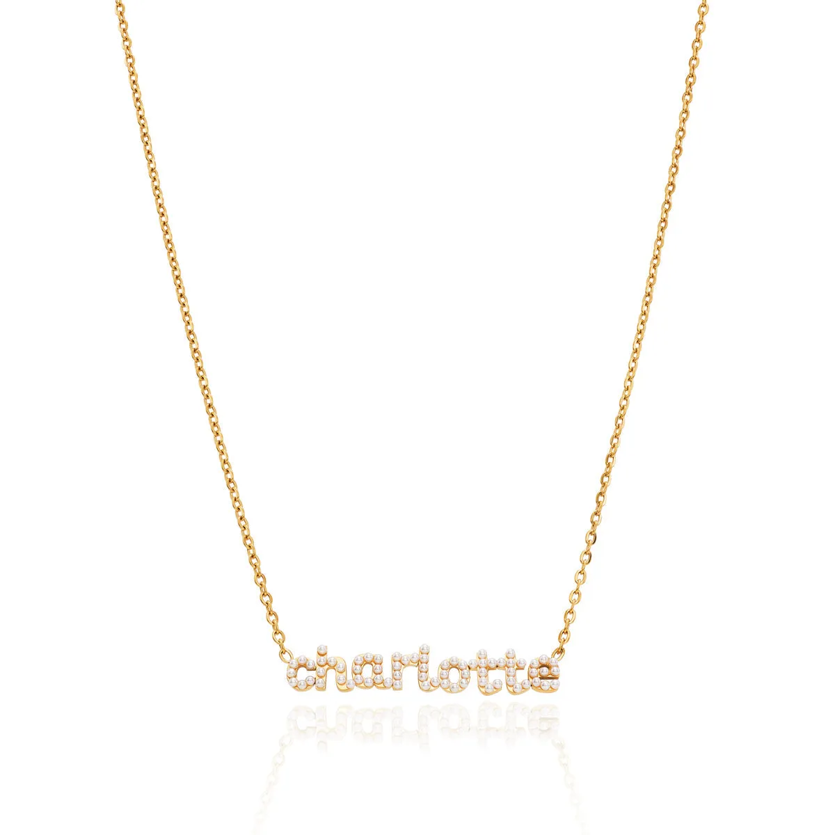 Mini Pearl Name Necklace (Gold) sold by Abbott Lyon