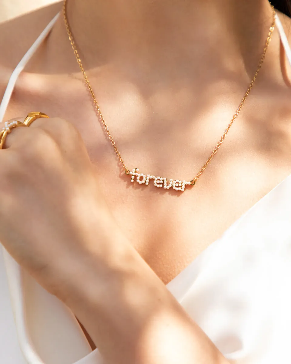 Mini Pearl Name Necklace (Gold) sold by Abbott Lyon product image thumbnail 4