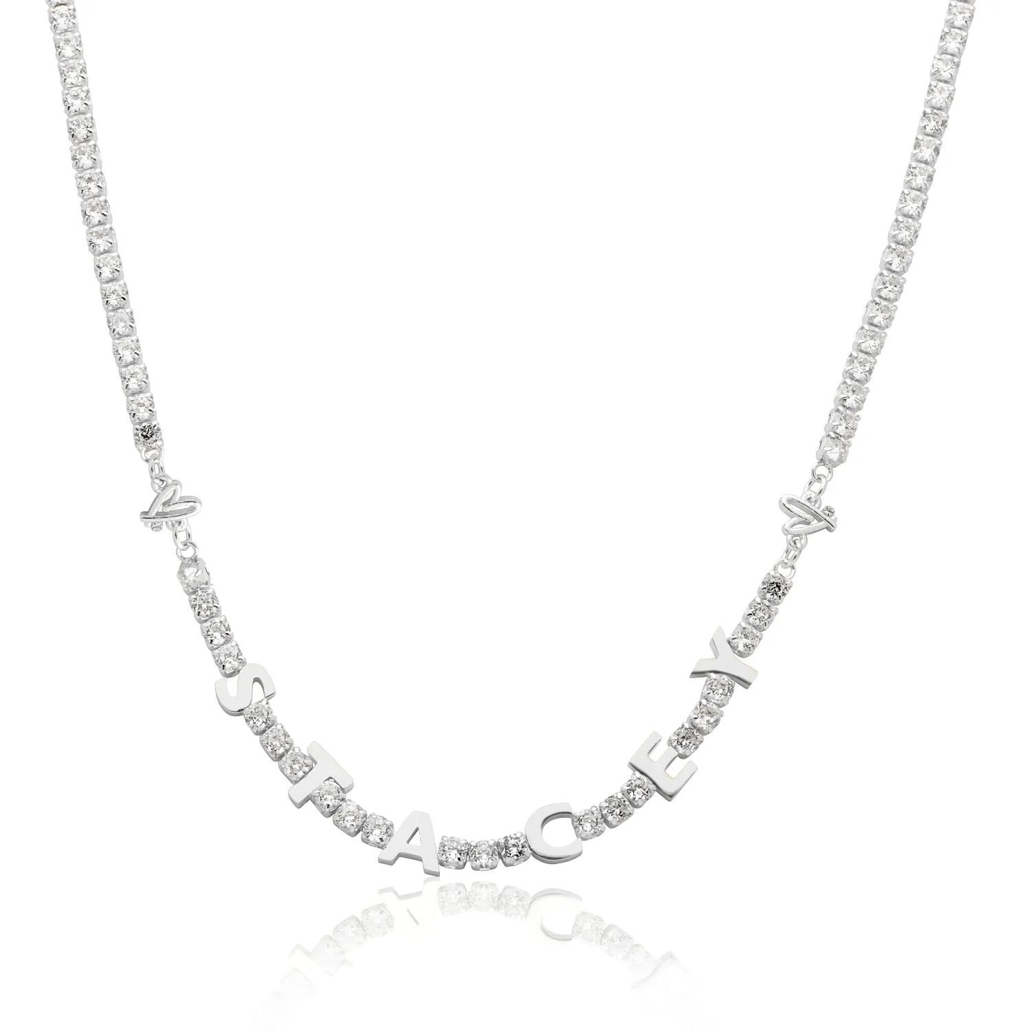 Custom Name Tennis Necklace (Silver) sold by Abbott Lyon