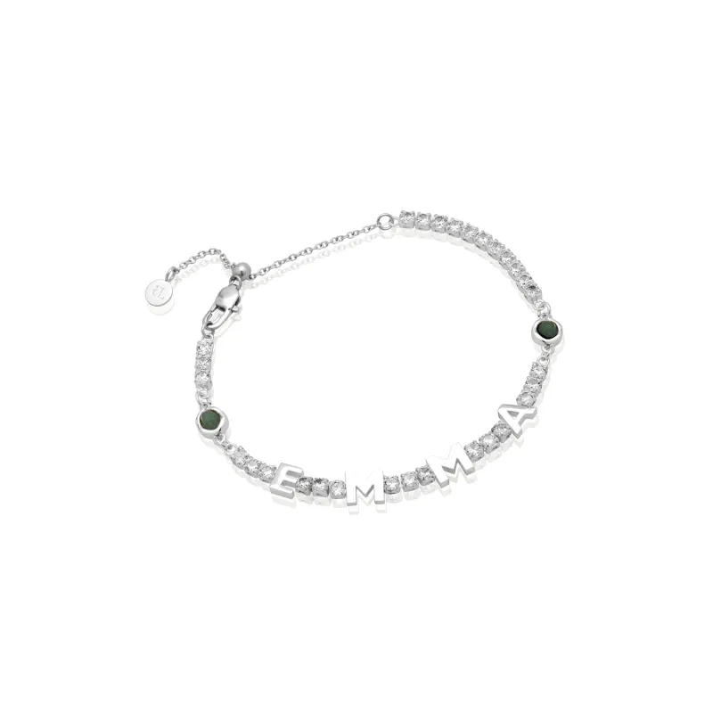 Custom Name Tennis Bracelet (Silver) sold by Abbott Lyon