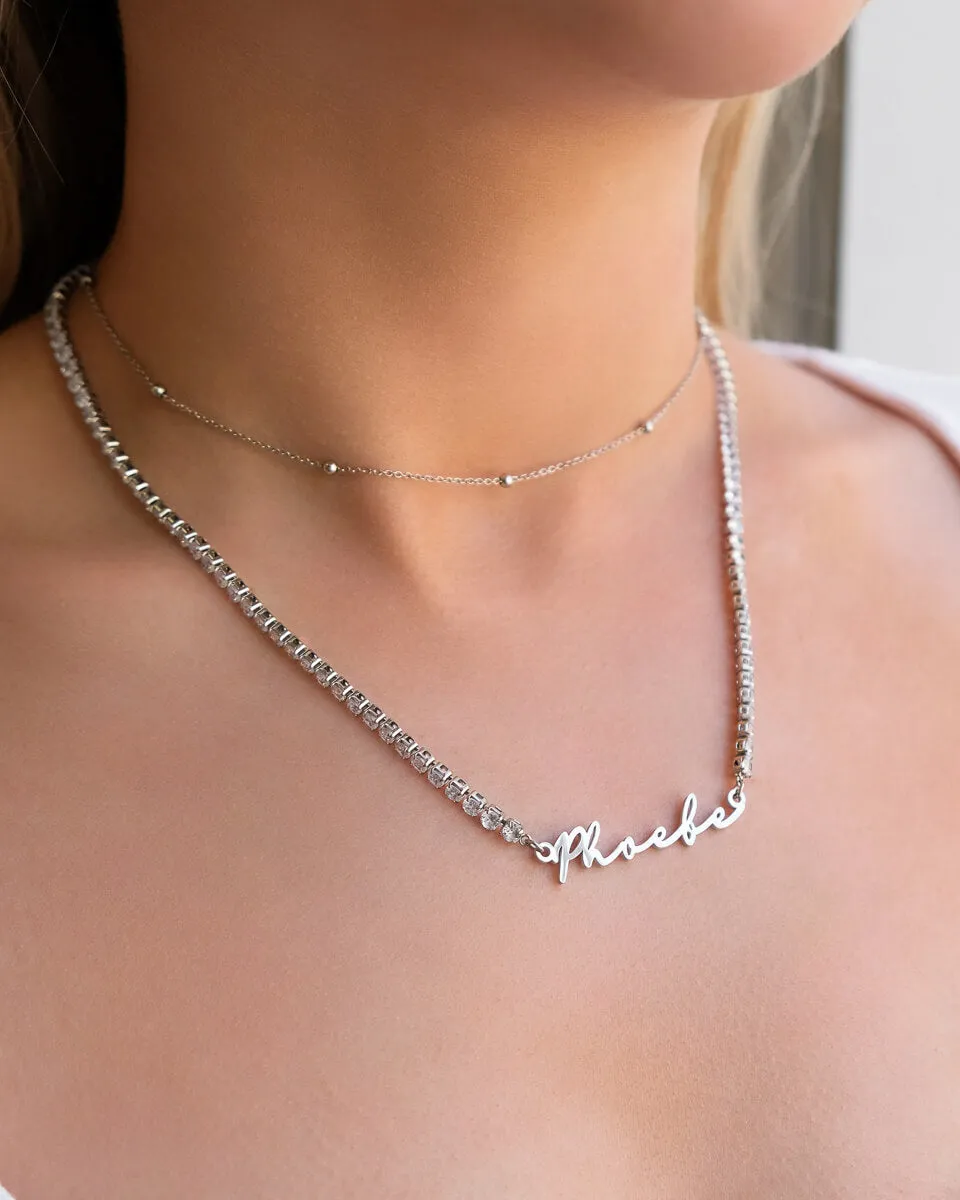 Signature Name Tennis Necklace (Silver) sold by Abbott Lyon product image thumbnail 4