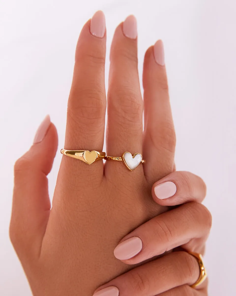White Quartz Heart Ring (Gold) sold by Abbott Lyon product image thumbnail 2