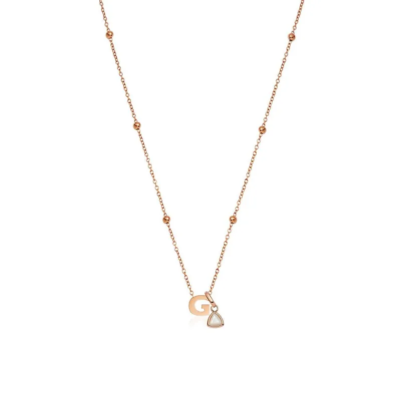 Mini Letter Sphere Necklace (Rose Gold) sold by Abbott Lyon